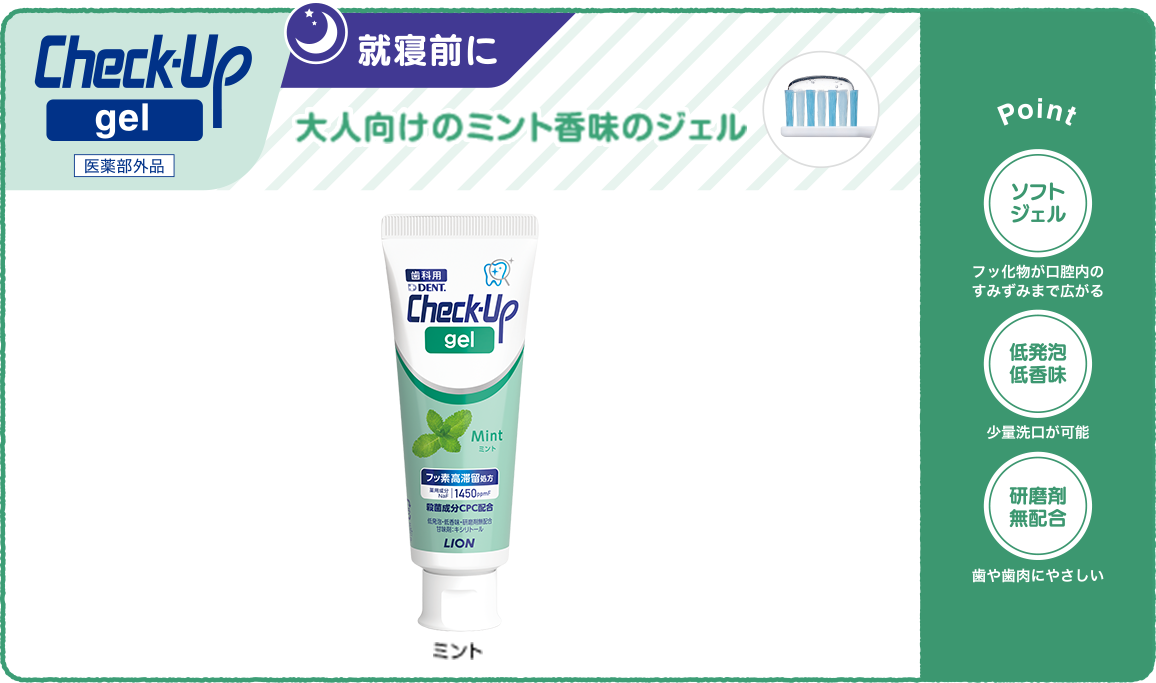 Check-Up gel[医薬部外品] 就寝前に 大人向けのミント香味のジェル