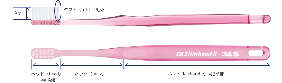 図 / 歯ブラシ各部の名称